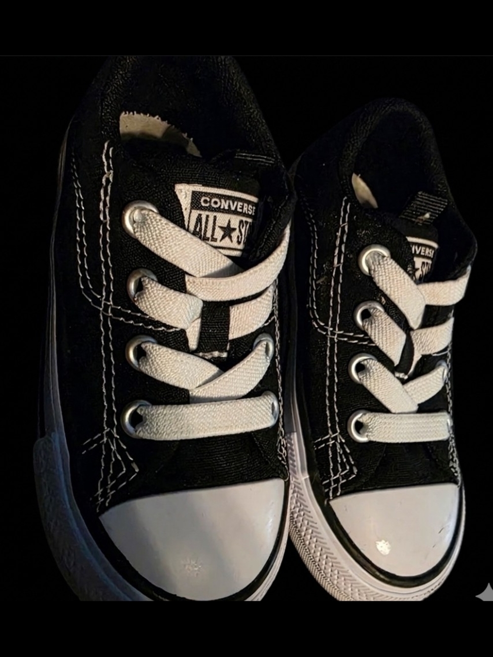 Converse Kids Black and White Low Top Sneakers